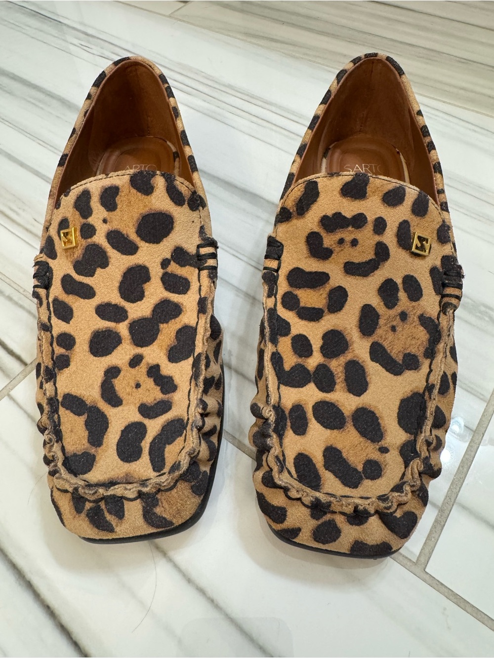 SARTO By Franco Sarto Leopard Print Suede Moccasins - Size 6 NEW